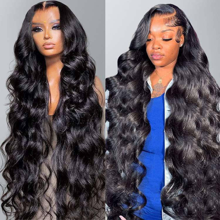 Body Wave Full Lace Wigs Natural Black Vigin Hair 180  display picture 3