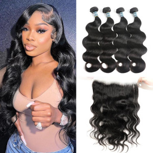 4 NWT BUNDLES OF BRAZILIAN BODY WAVE VIRGINHAIR Amazon.com : Human Hair Bundles Body Wave 4 Bundles 100  main image 4