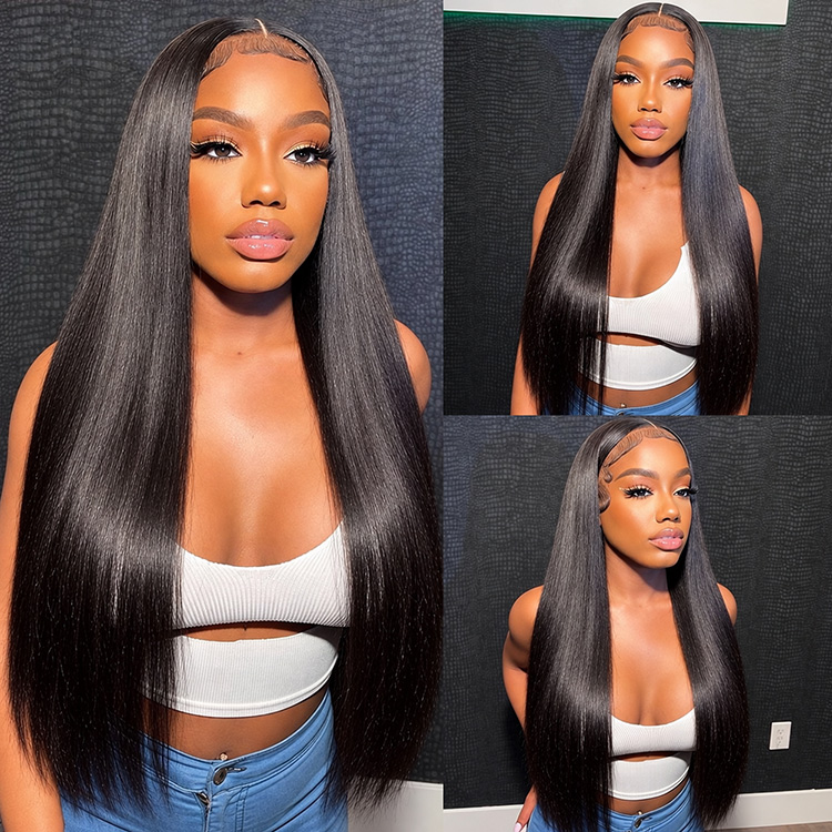 Glueless 6x6 Lace Closure Wig Virgin Straight Human Hair