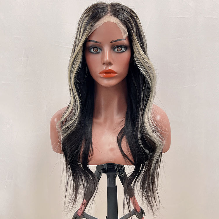 Blonde Highlight Wig P#1b/613 Black Wig with Blonde Highlight