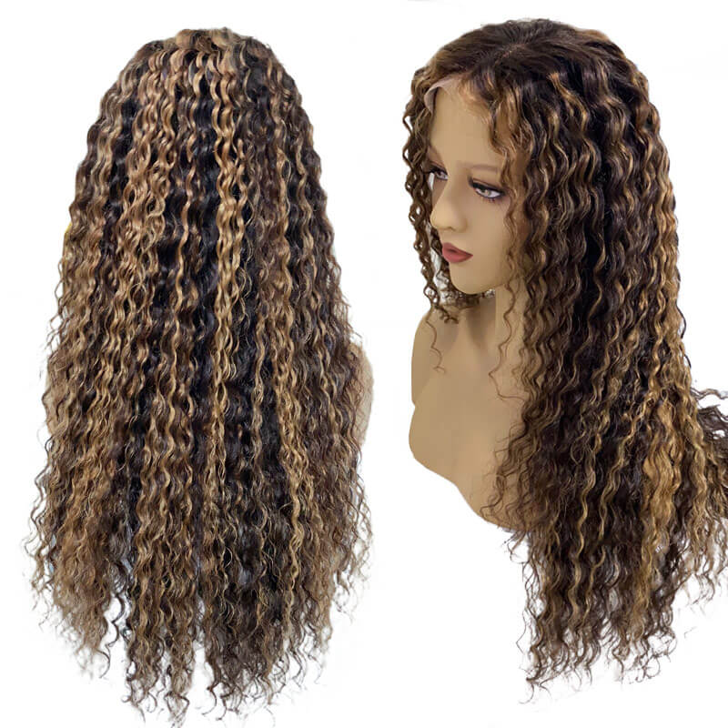piano colored wig deep wave hair