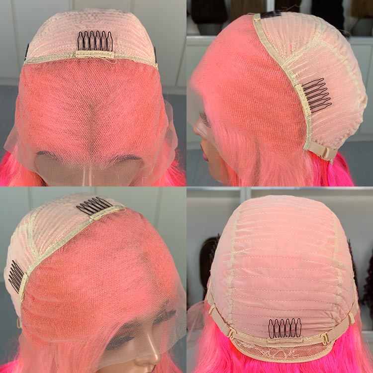 Pink Ombre Lace Front Wig Body Wave 13x4 Trasparent Lace