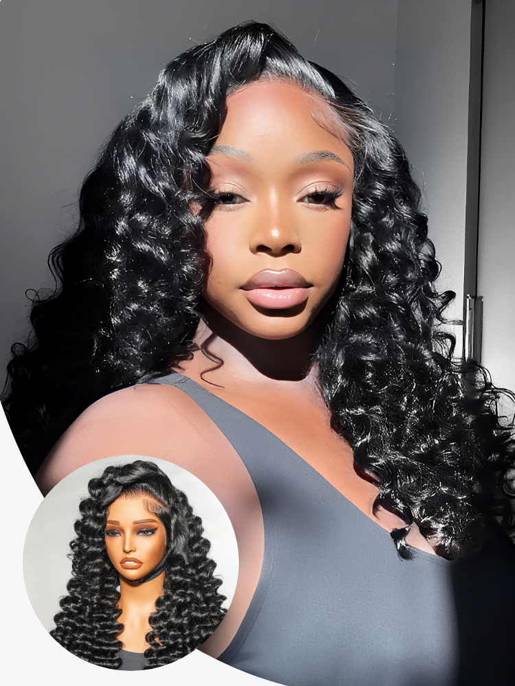 Bubble Wave Long Length 13x6 HD Lace Parting Max Human Hair Wigs 250% Density
