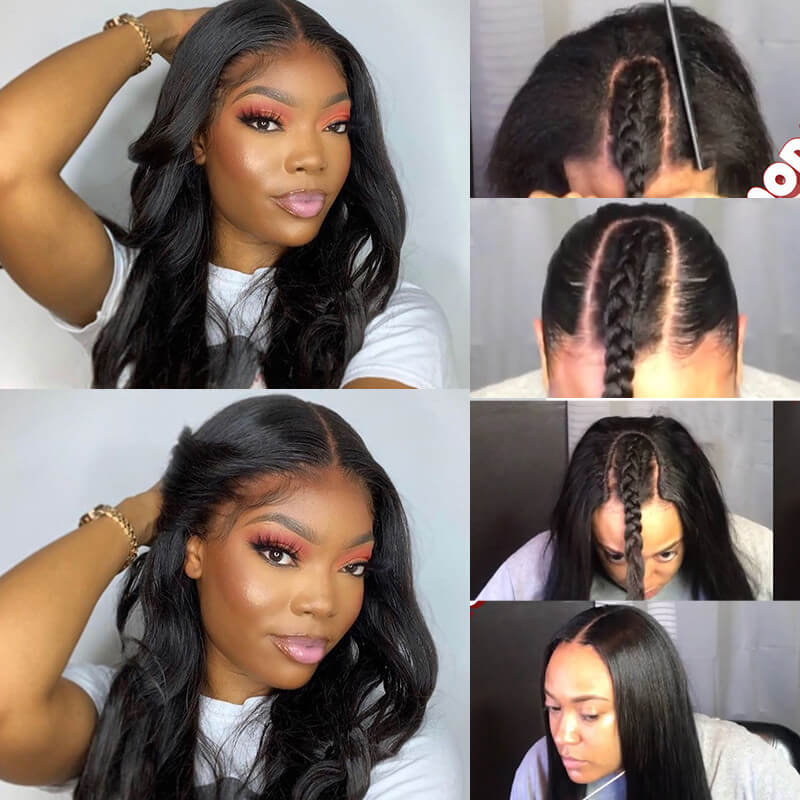 U Part Wig Brazilian Body Wave Human Hair U Part V Part Wigs
