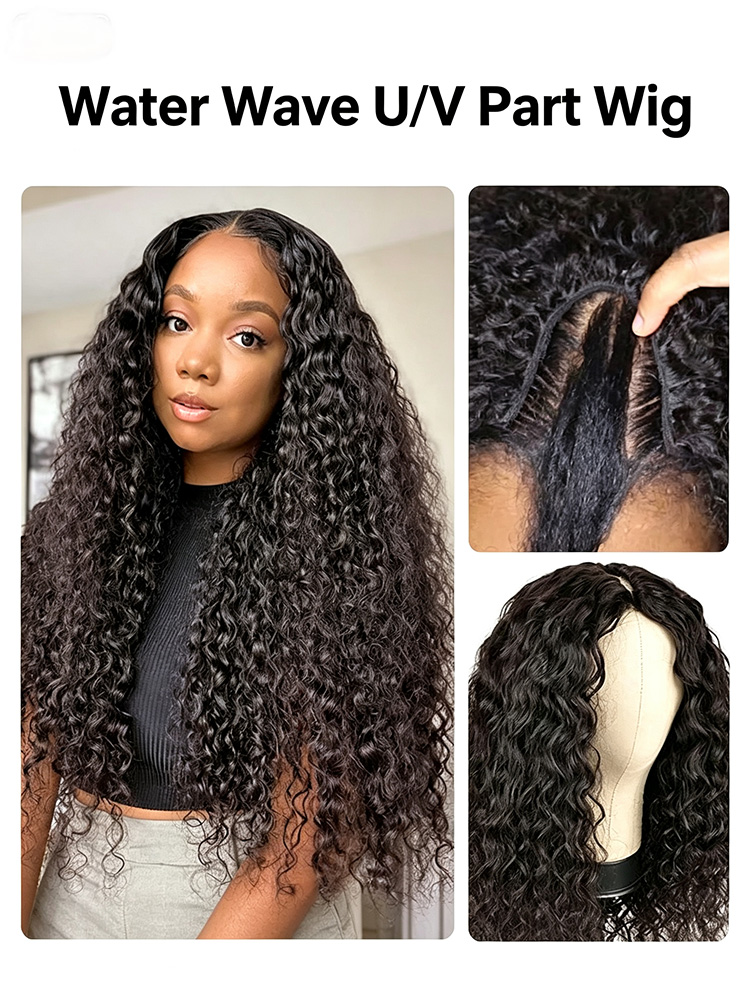 U Part Wig Water Wave Hair U Part Wigs For Women