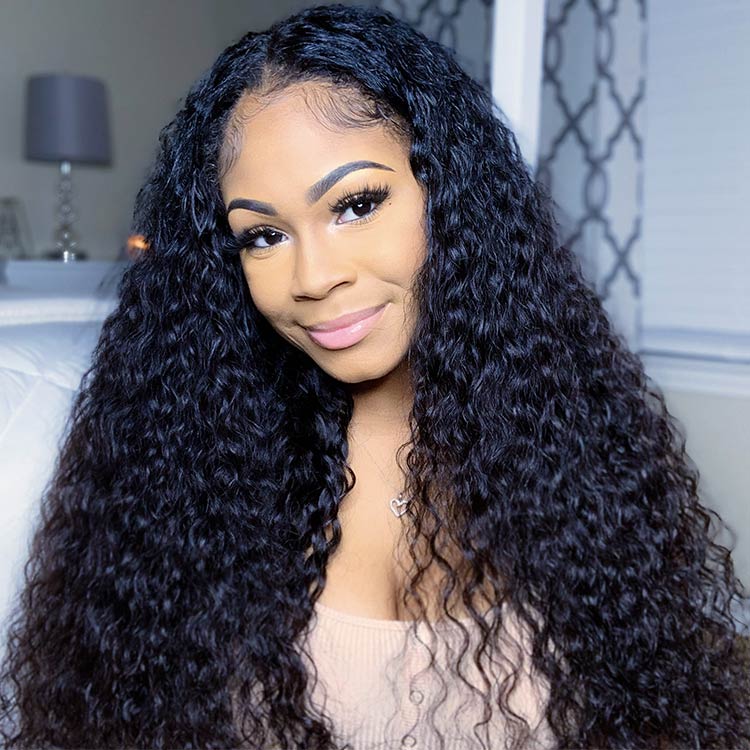 U Part Wig Water Wave Hair 