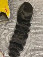 I got 32 inches. It is indeed preplucked.Qual