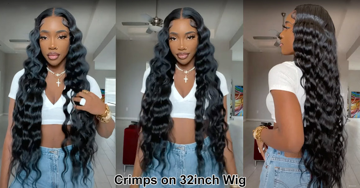 crimped wig 32inches